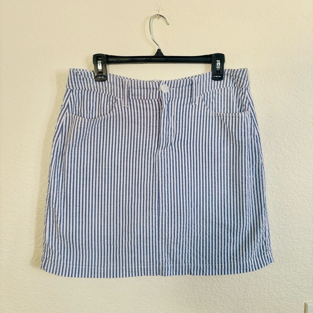 Croft & Barrow Striped Blue‎ and White Skort